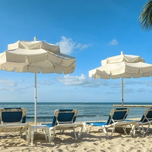 Beach char set up.