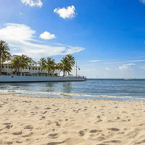 Beach view of the ocean. 