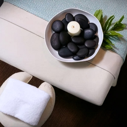 A spa message table set up. 