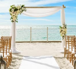 An outdoor wedding ceremony