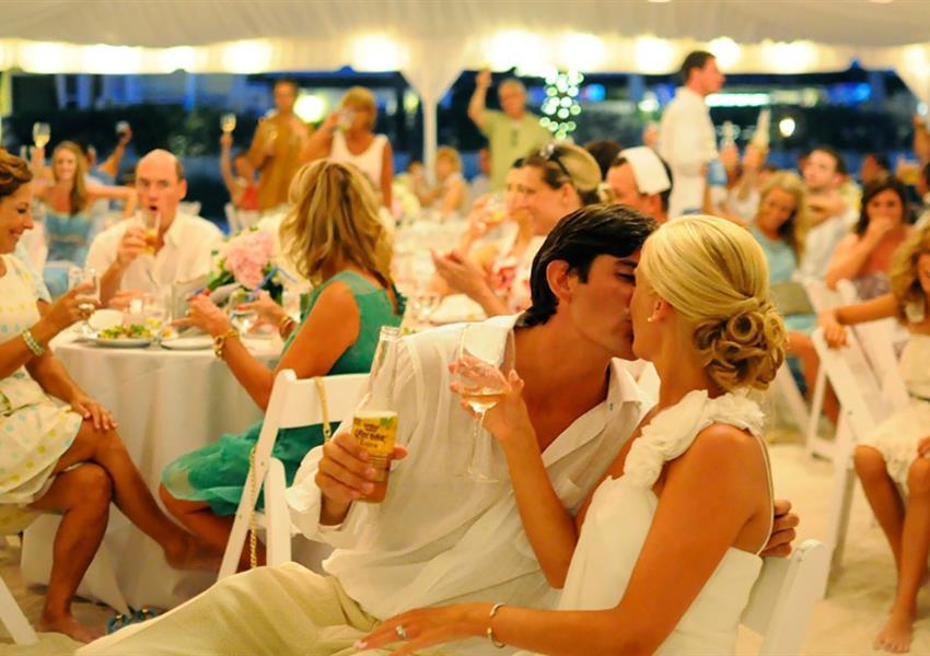 Couple at a wedding.